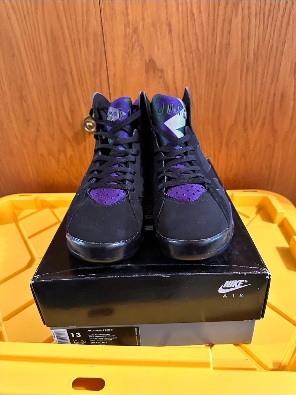 Size 13 - Air Jordan 7 Retro PE Ray Allen Black Purple EUR 47.5 CM 31 - Picture 3 of 13